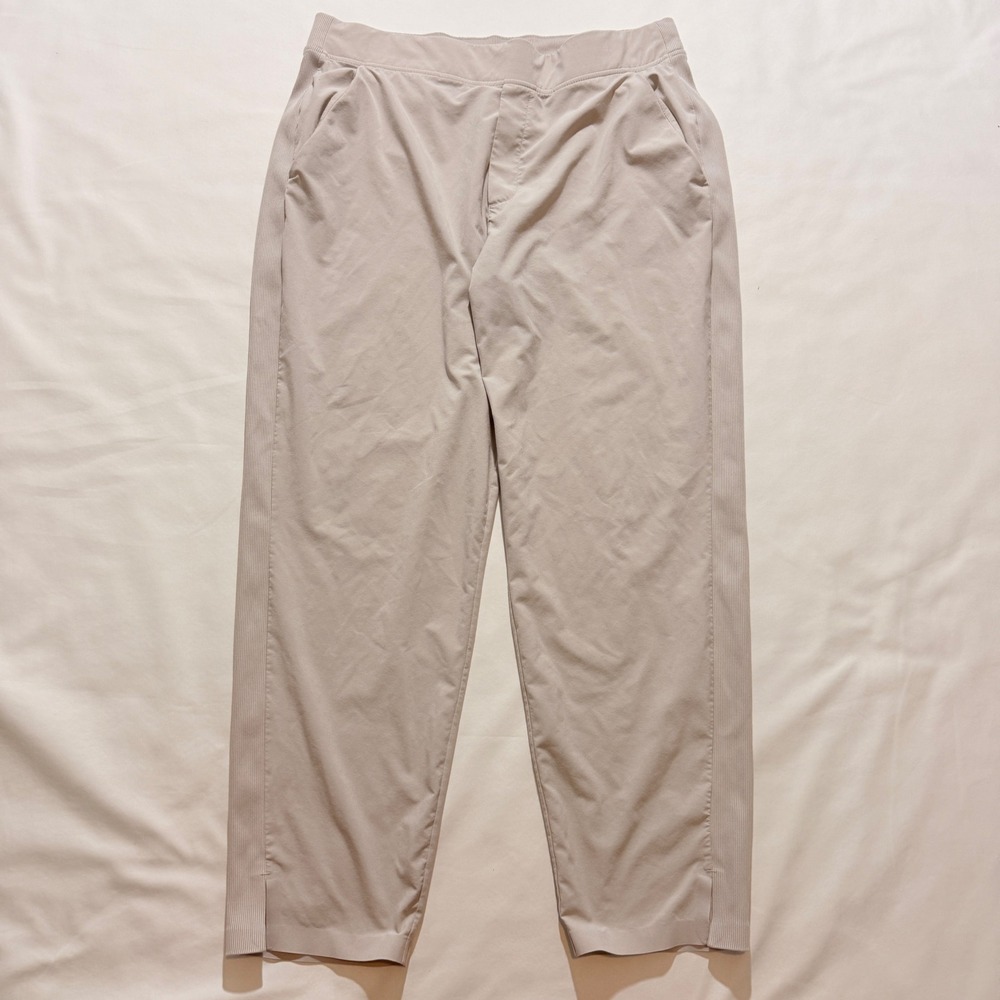 Athleta Brooklyn Ankle Pant Women 14P Beige Tapered Stretch Travel 210490